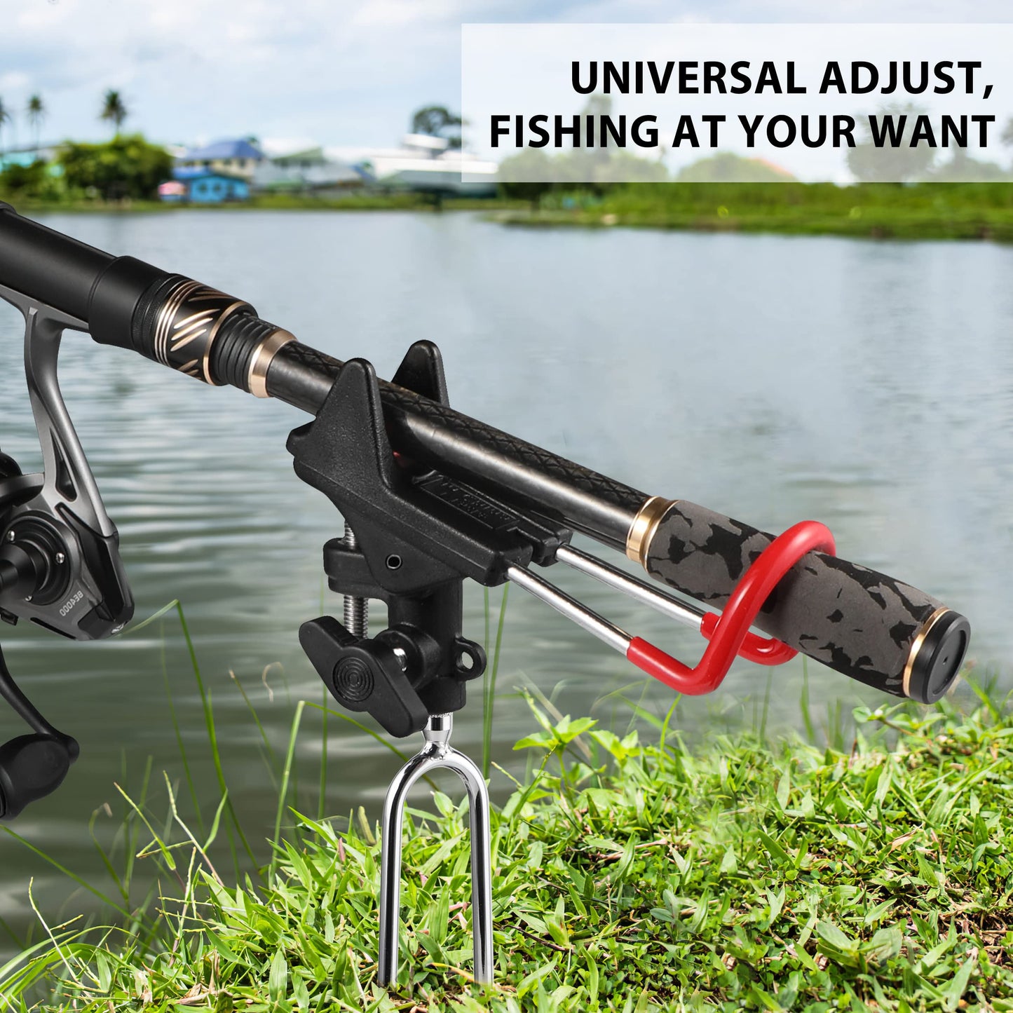 PLUSINNO Fishing Rod Holders - Bank, Beach, 360 Adjustable Fishing Pole Stand, Gift for Men