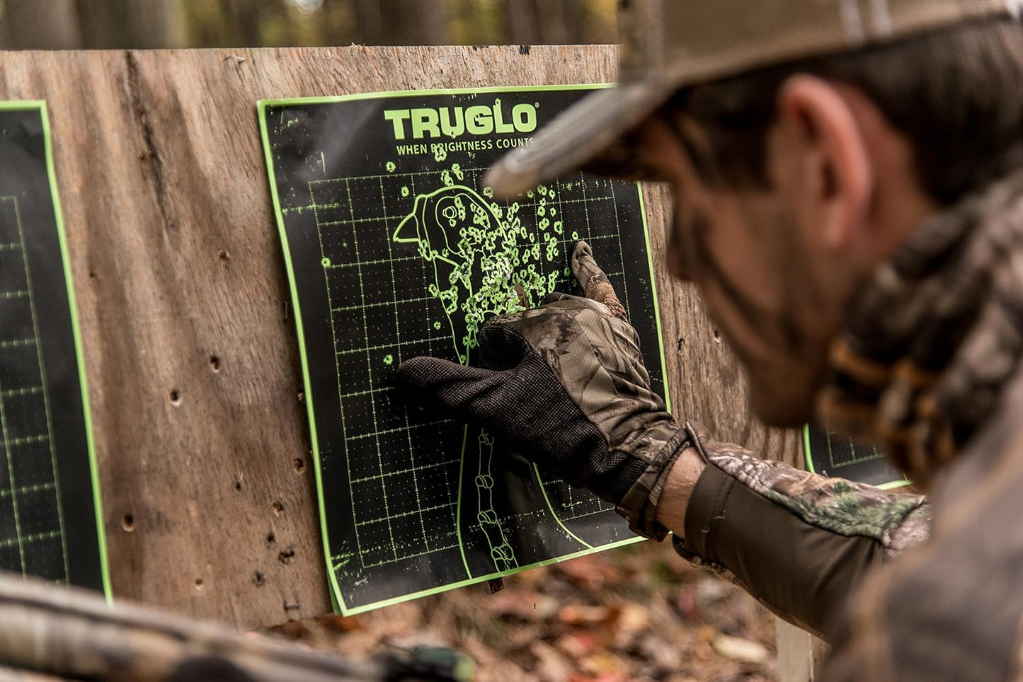 TRUGLO Bright Thru-See Splatter Florescent Self-Adhesive High-Visible Turkey Hunting Targets 12X12 with Increased Target Life, Available in 6-12-Pack Options