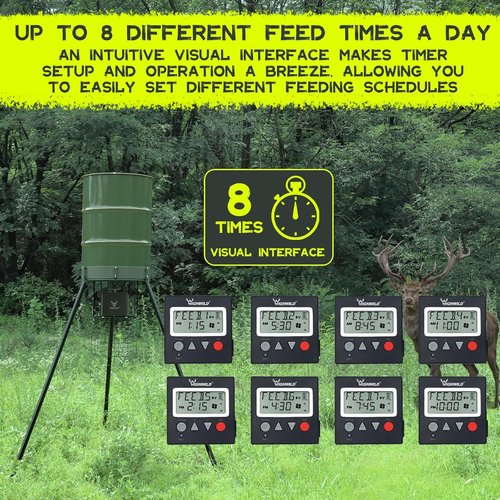 Highwild 6V/12V Universal Game Feeder Digital Timer - Hunting Deer Feeder Timer - Up to 8 Different Feed Times A Day - Adjustable Feed Rate