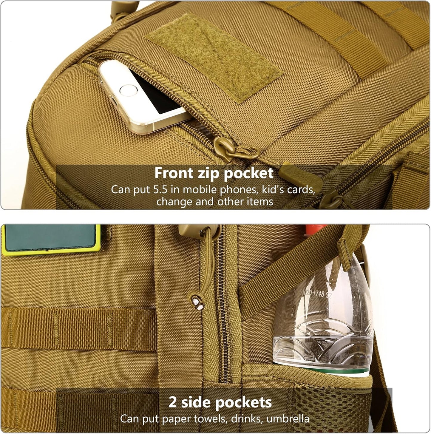 ArcEnCiel 10L/20L Mini X-Small Tactical Backpack MOLLE Daypack Gear Pack Camping Bag with Patch