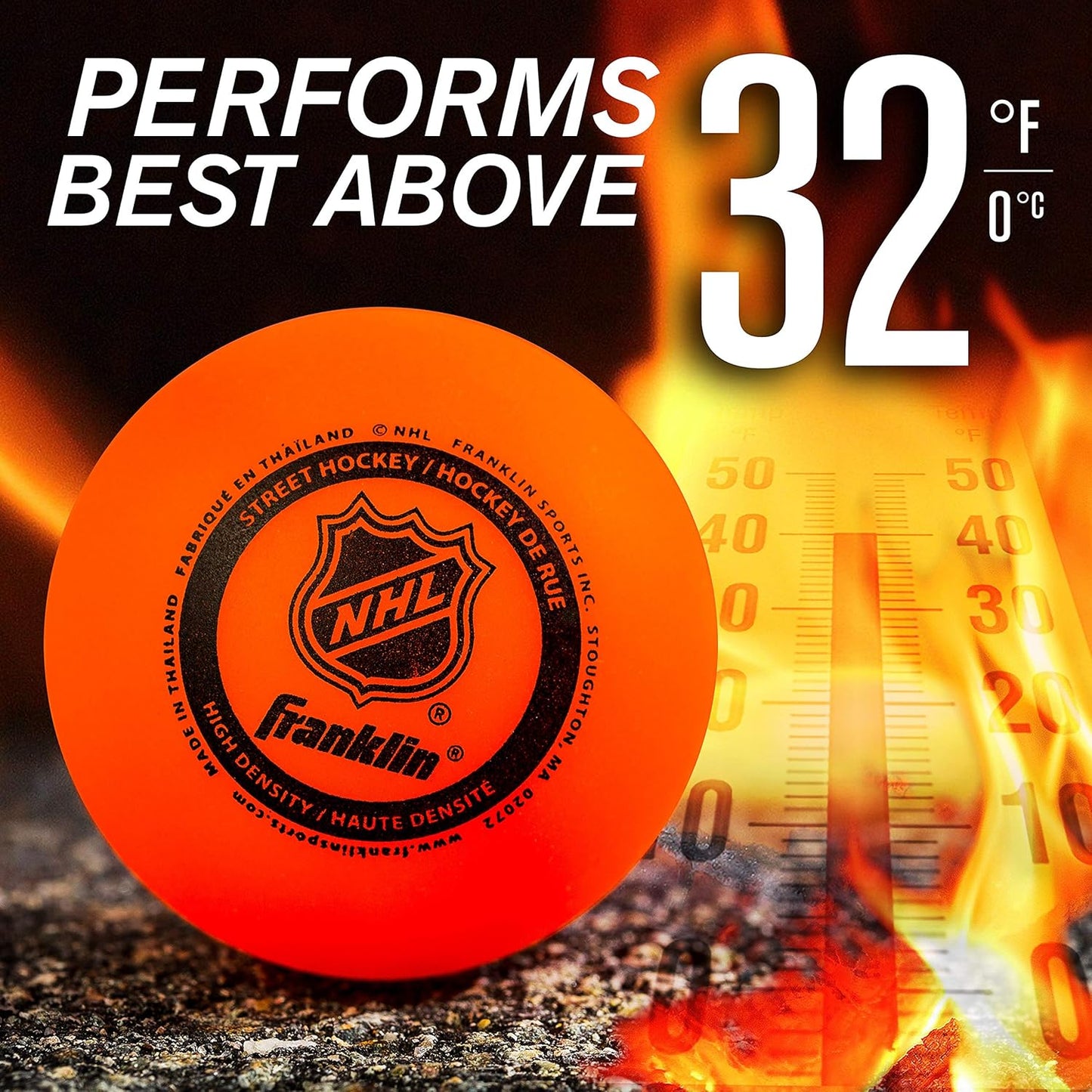 Official Size Franklin Sports NHL Street Hockey Balls | No Bounce | Assorted Colors