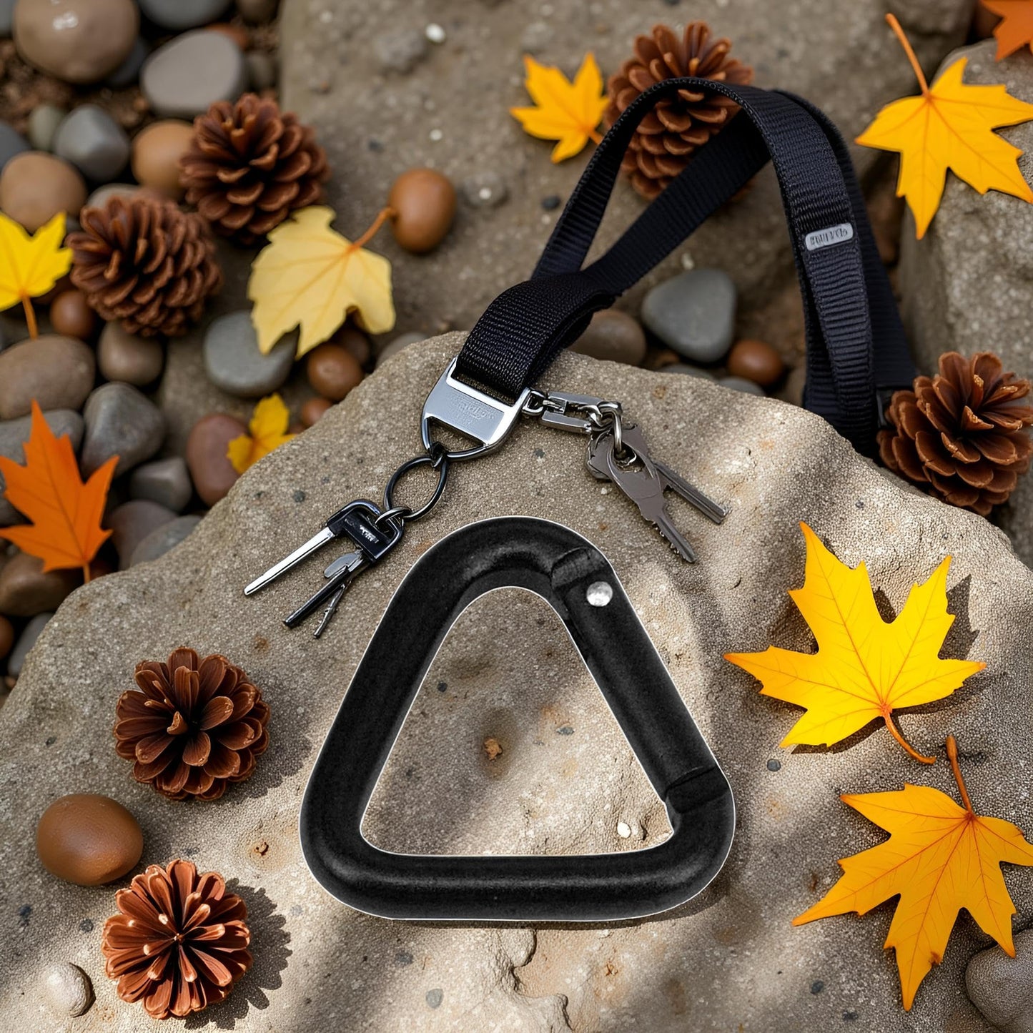 Carabiner Clip Auto Locking Storage Corrosion-Resistant Wear-Resistant Hiking Triangle Carabiner Buckle Compatible with Outdoor for Camping, Hiking, Hammocks, Dog Leash, D Shaped Small for Keychains
