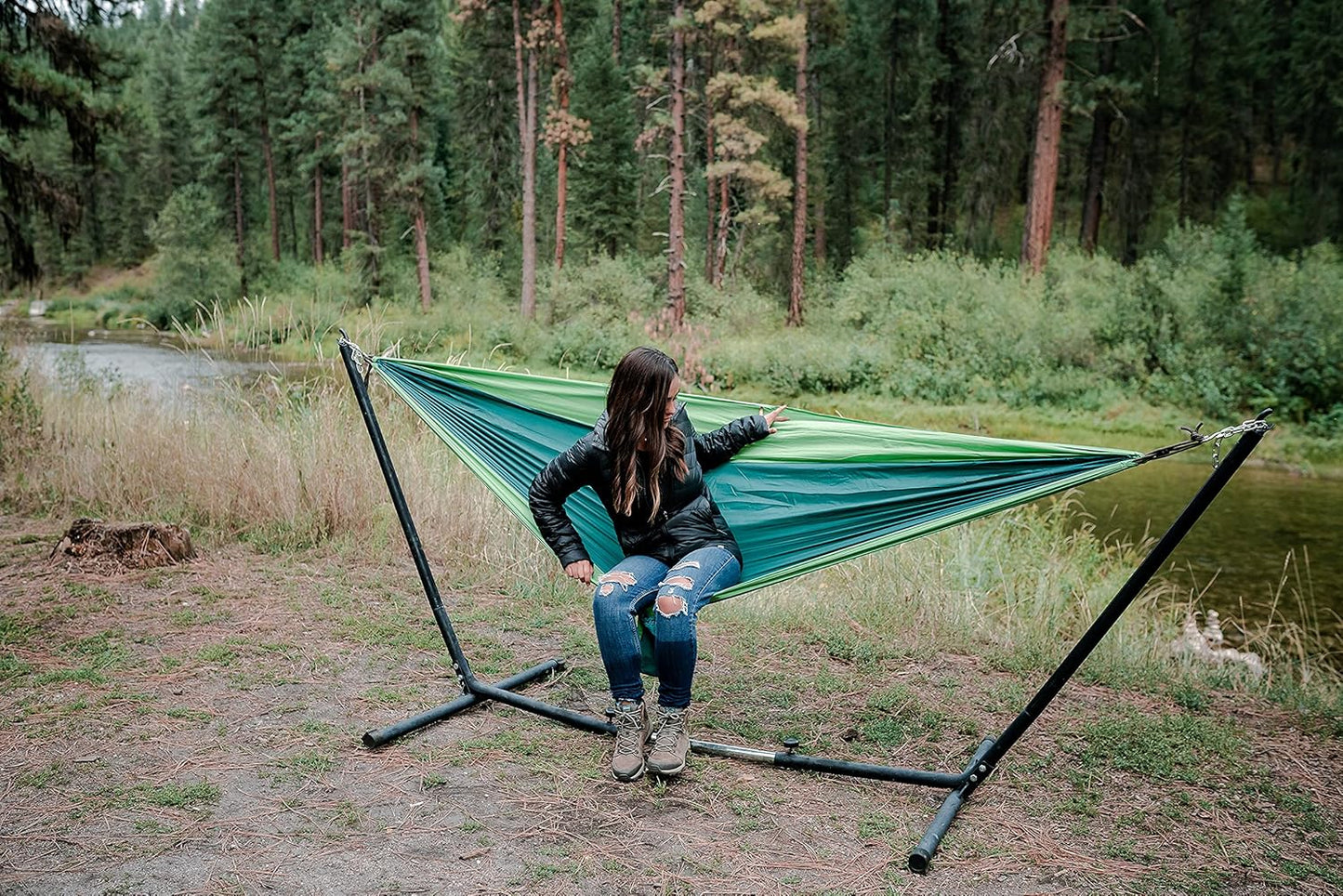 Stansport Packable Parachute Nylon Hammock, Teal, One Size (30600-10)