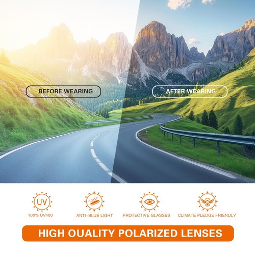 Occhsouo Polarized Sports Sunglasses for Men: UV400 Protection Sun Glasses for Women Lightweight Sunglasses for Fishing Running TR90