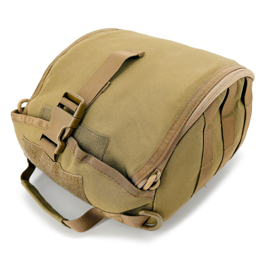 Jaegvida Tactical Helmet Bag Molle Syestem Helmet Bag Lightweight Multifunctional Helmet Case (Khaki)