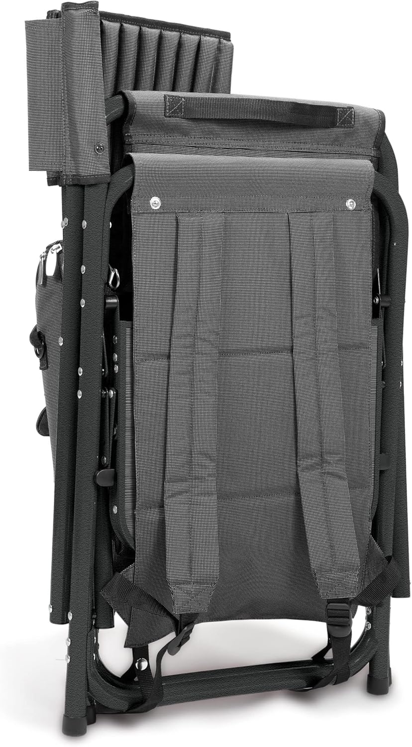 ONIVA - a Picnic Time Brand Fusion Original Design Outdoor Folding Chair, Gray with Black Frame , 33 x 7 x 21