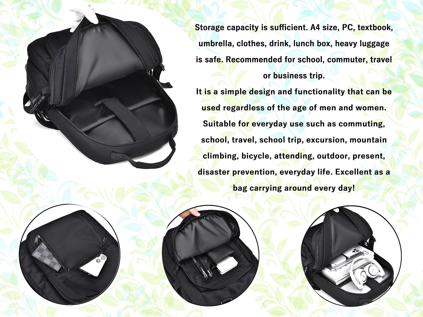 FSD.WG Casual Daypack Backpacks for Men Fashionable Outdoor Bag Popular Travel Bag Casual Large Capacity