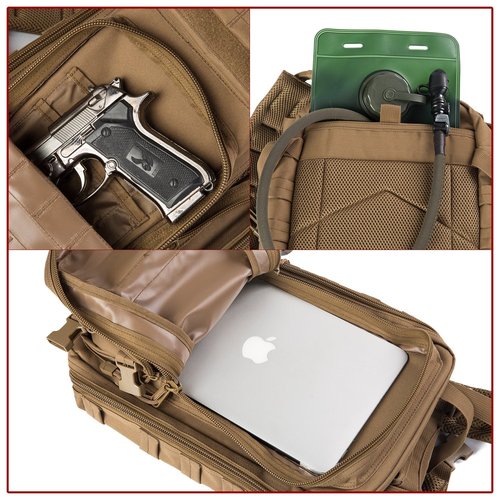 ZSearARMY Small Military Survival Backpack Tactical Hydration backpack for Hiking Riding (TAN)