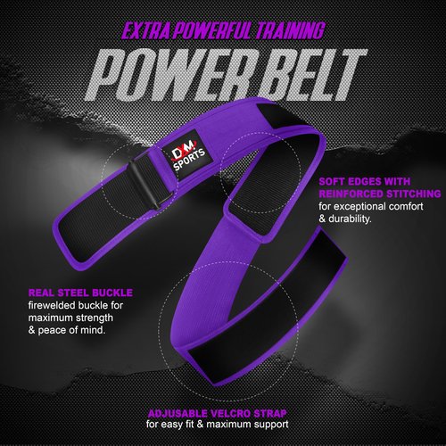 DXM SPORTS Self-Locking Weight Lifting Belt - Men Women Gym Fitness Strength Training, Bodybuilding Powerlifting Weightlifting Workout, Deadlift Squat, Pro Exercise Belt (Purple, XX-Large)