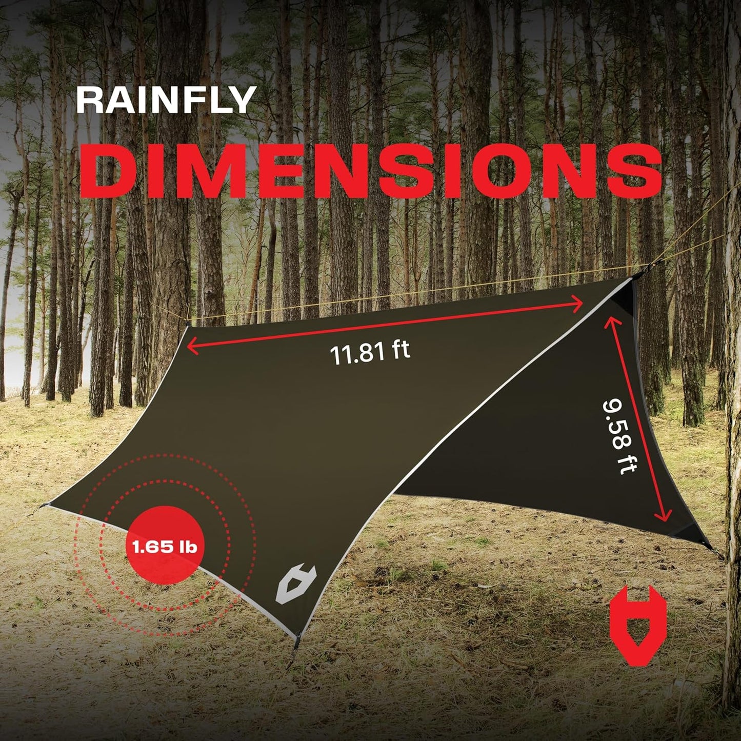 Rain Fly12x10 Lightweight Survival Camping Tarp; 100% Waterproof; Makes a Great Backpacking Tarp or Hammock Shelter; Comes in Multiple Colors, Survival Bracelet Included; Grey