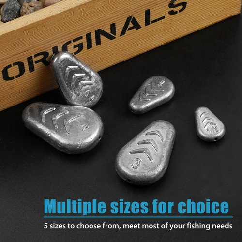 No Roll Sinker Fishing Weights No Snag Flat Inline Sinker Weights Slip Sinkers Weights for Surf Fishing Catfish Rigs Saltwater Freshwater (10pcs 1oz)