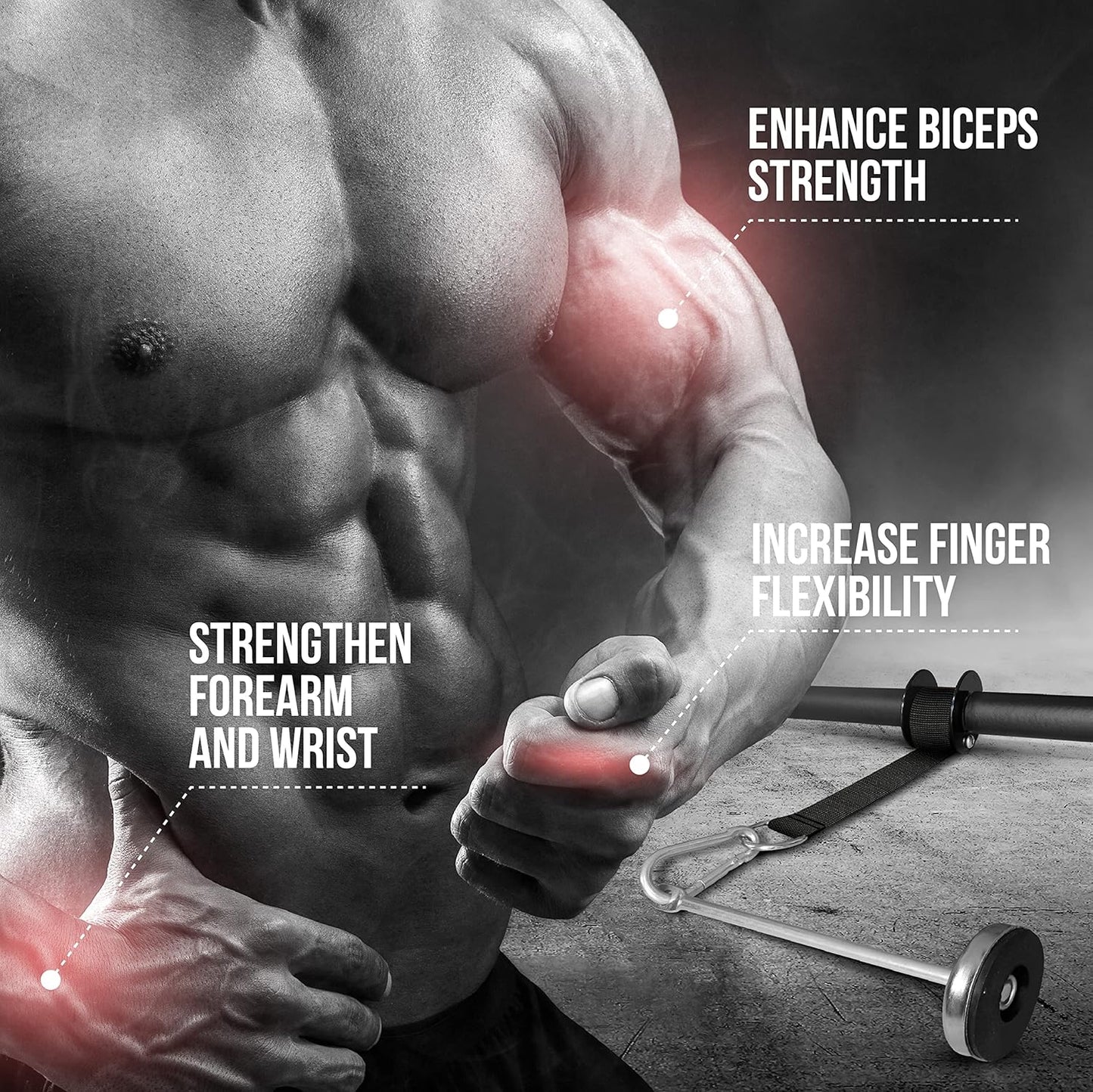 Yes4All Wrist and Forearm Blaster - Wrist Roller & Forearm Roller for Training, Workout - Wrist/Arm Blaster - Fit 1-inch Standard & 2-inch Olympic Weight Plates