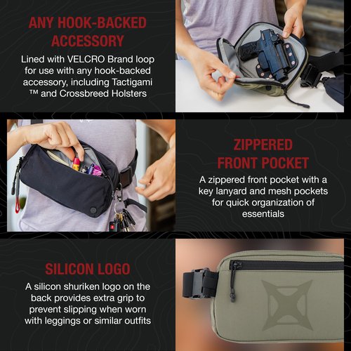 Vertx Everyday Fanny Pack, 2L Tactical Crossbody, Concealed Carry Bag for Women and Men, CCW, EDC, Travel, Work, Outdoor, Lena Collection, Lena Miculek, It's Black - One Size