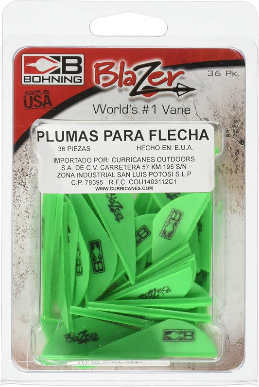 Bohning Blazer Vane 36 Count (Pack of 1), Neon Green, 2"