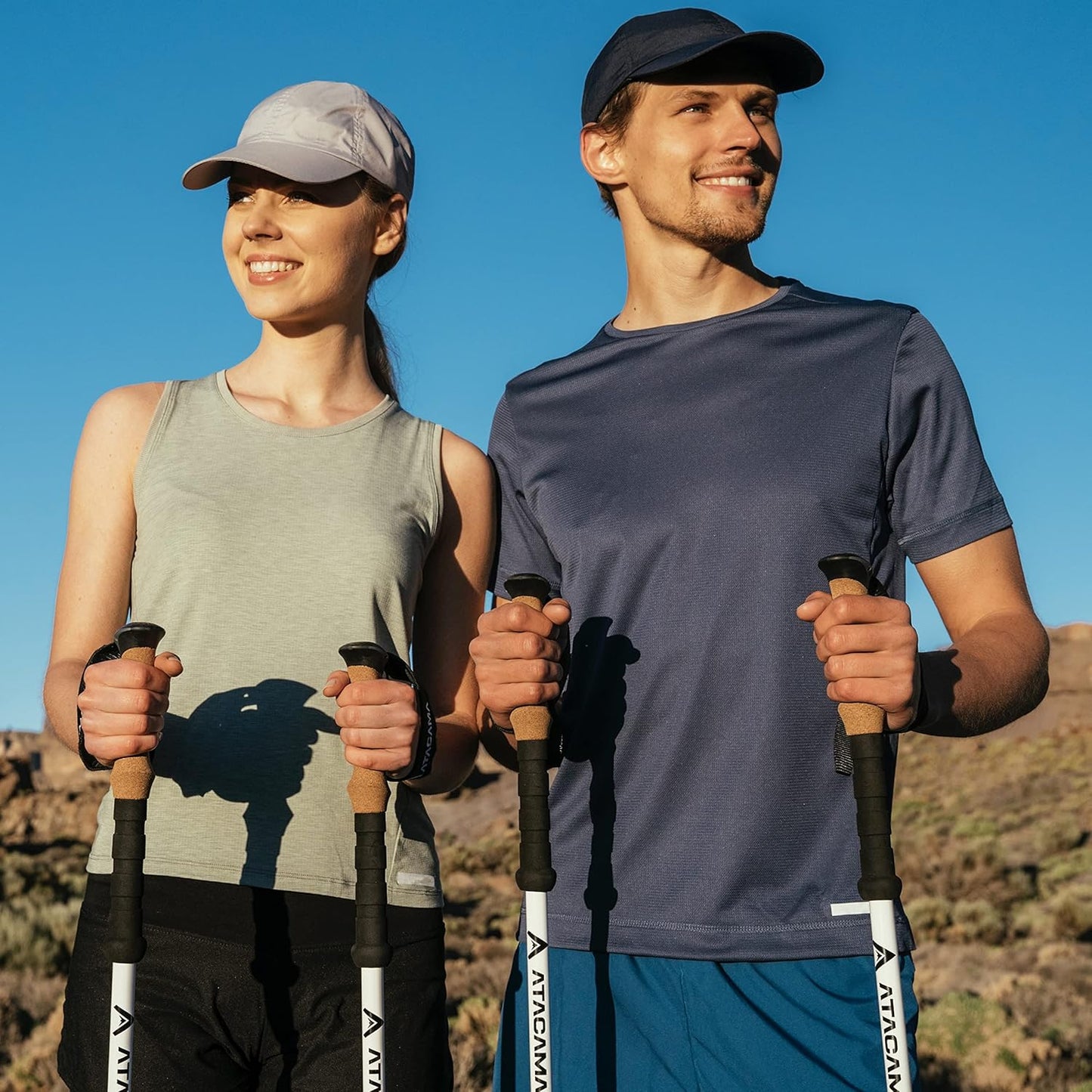 ATACAMA Lightweight Foldable Carbon and Aluminum 7075 Collapsible Hiking Sticks with Cork Handle - Hiking Poles Telescopic Trekking Poles Folding Walking Sticks For Hiking Accessories Nordic Walking Poles