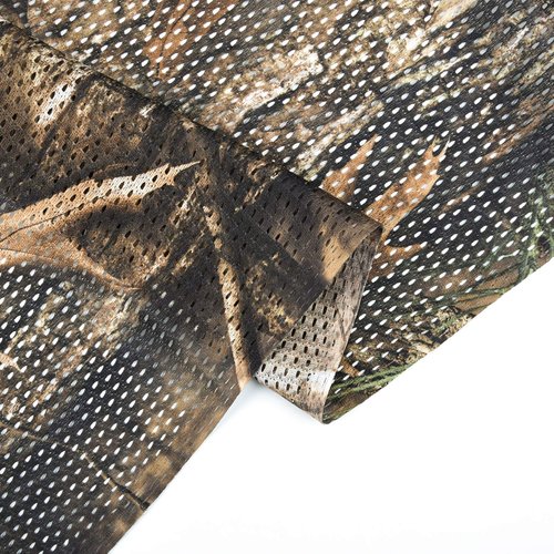 Waxaya Camo Burlap Cradle Mesh Camouflage Netting Cover for Hunting Blinds Sunshade Decoration (Maple Leaf Super 2, 118" x 19.6' = 3 m x 6m)