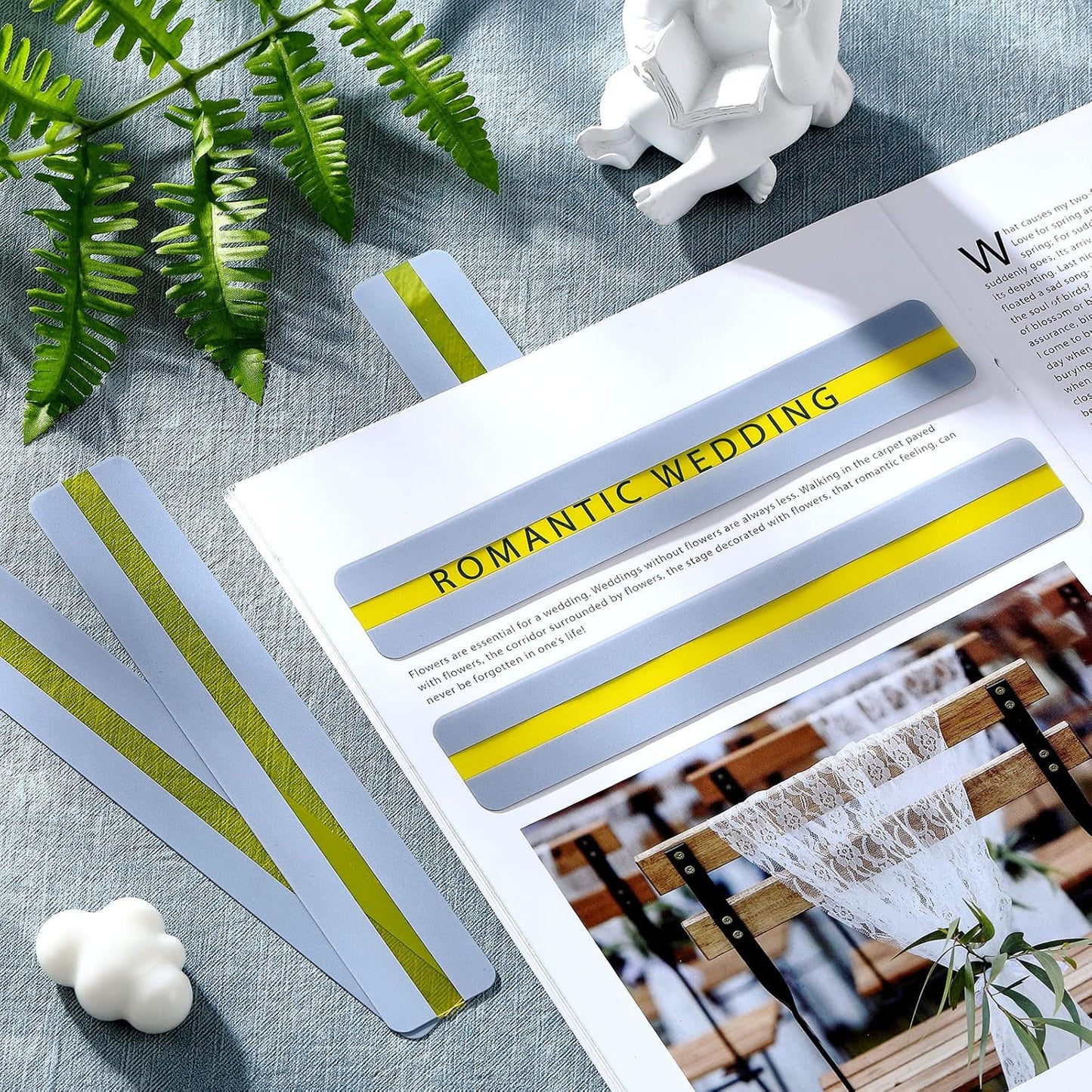 32 Pieces Guided Reading Strips Highlight Strips Colored Overlays Colorful Bookmark-Helps with Dyslexia for Students and Teacher Classroom Supply Assistant(Yellow)