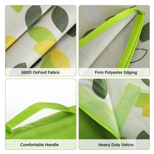 YU FENG Picnic Blanket Waterproof Foldable Green Leaves Outdoor Beach Blankets Lightweight Tote Shaped Mat for Travel Camping Family Party (80x80 inch)