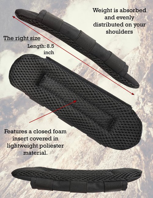 Shoulder Strap Pad for Optimal Weight Distribution, Plate Carrier Shoulder Pads with Velcro, Backpack Strap Pads, Shoulder Strap Cushion for Tactical and Weighted Vests, Body Armor or Waist Belts