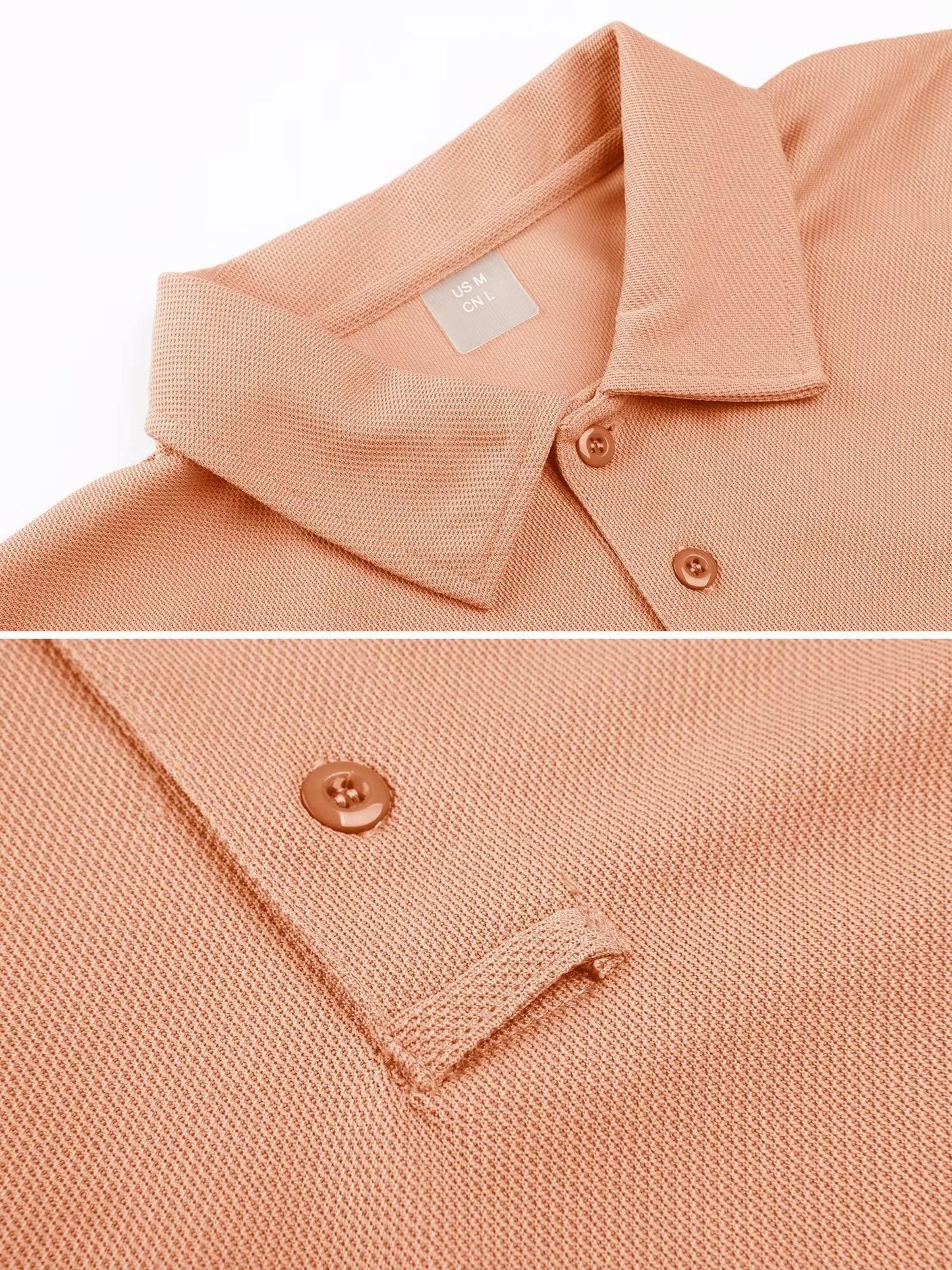 MAGCOMSEN Golf Polos for Men Dry Fit Short Sleeve Polo Shirts Breathable Athletic Polo Shirts Rugby Shirt Apricot L
