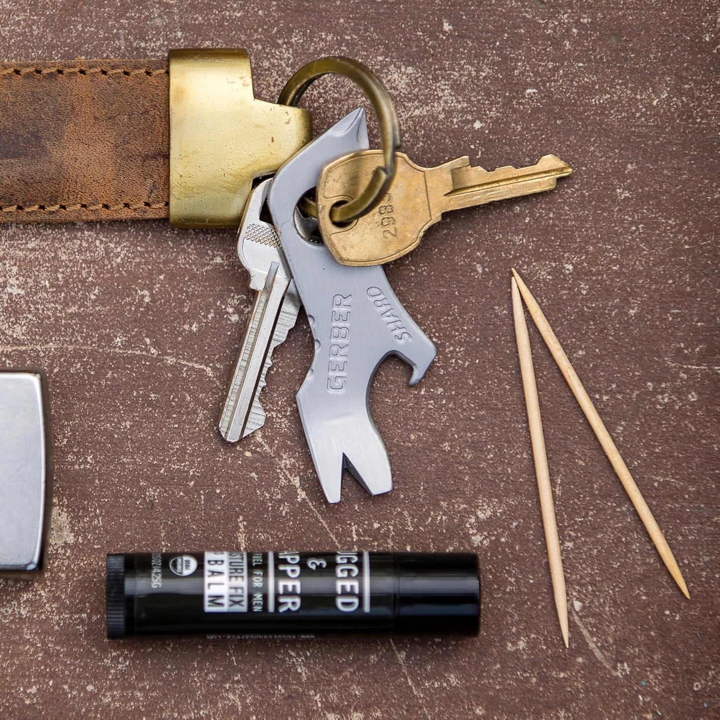 Gerber Gear Shard 7-in-1 Keychain Bottle Opener Multitool with Screwdriver, Gifts for Dad, Fathers and Men from Daughter, Wife or Son - Silver