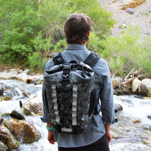 Rockagator FIREbreak 2.0 VOG CAMO TPU 25L Waterproof Backpack | Dry Bag Backpack for all Outdoor Adventures | Durable Rolltop, Lightweight, Heavy Duty | EKHO Tactical Camo