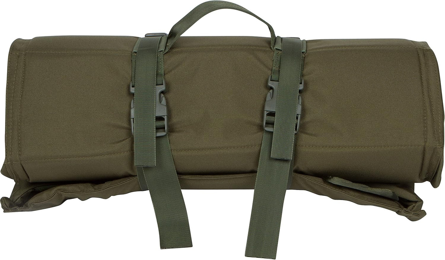 5'3" Tactical Shooting Mat - Padded Roll Up Design with Elbow Wings,Green