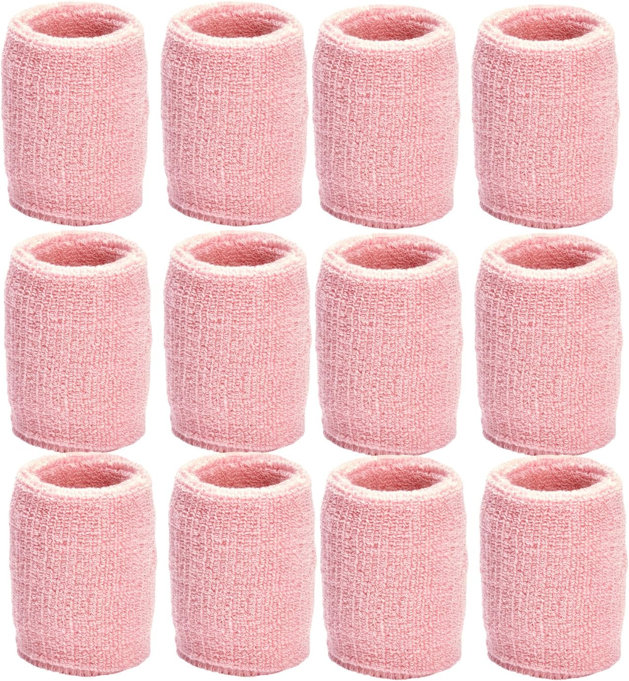 TOURNA Unique Sports Wristbands/Sweatbands Pack of 12 (6 Pair) Pink