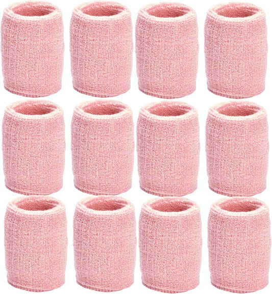 TOURNA Unique Sports Wristbands/Sweatbands Pack of 12 (6 Pair) Pink
