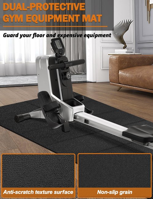 Treadmill Mat 68"x24", WERCHO Foldable Walking Pad Mat for Carpet Hardwood Floors 4mm Heavy-Duty Exercise Equipment Mat for Treadmil Pad,Spin Bike, Elliptical Trainer, Home, Gym