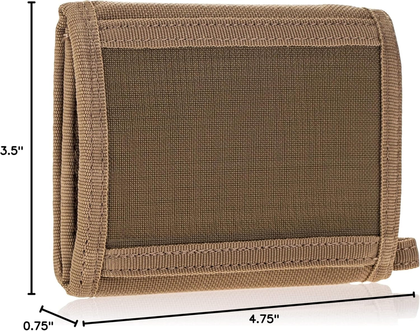 Rapdom Tactical Tactical Wallet, Khaki, 4.75" x 3.5" x .75"
