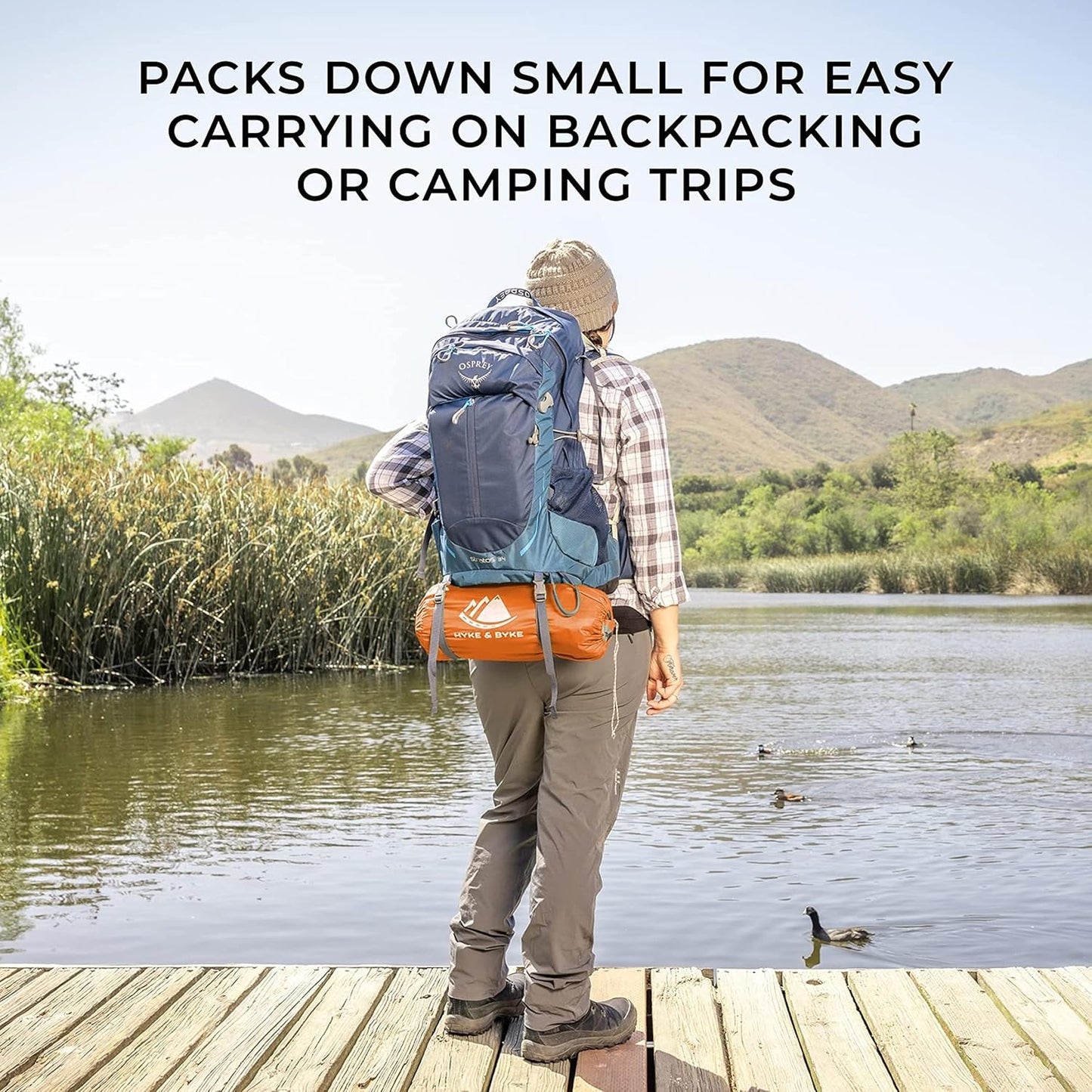 Hyke & Byke Zion Hiking & Backpacking Tent - 3 Season Ultralight, Waterproof Tent for Camping w/Rain Fly and Footprint - 1 Person - Orange