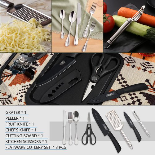 Wesqunie Camping Cookware Cooking Utensils Set - 25Pcs Camp Kitchen Essentials Kit, Portable Outdoor Camper Gear Accessories, Overland Equipment for RV Picnic Grill