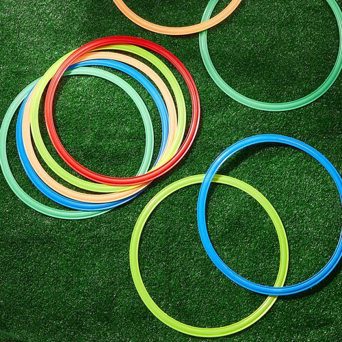 Deekin 80 Pcs Agility Rings Speed and Agility Training Rings Multicolored Exercise Speed Ring Circle Jumping Hoops for Training Toss Equipment, 15"