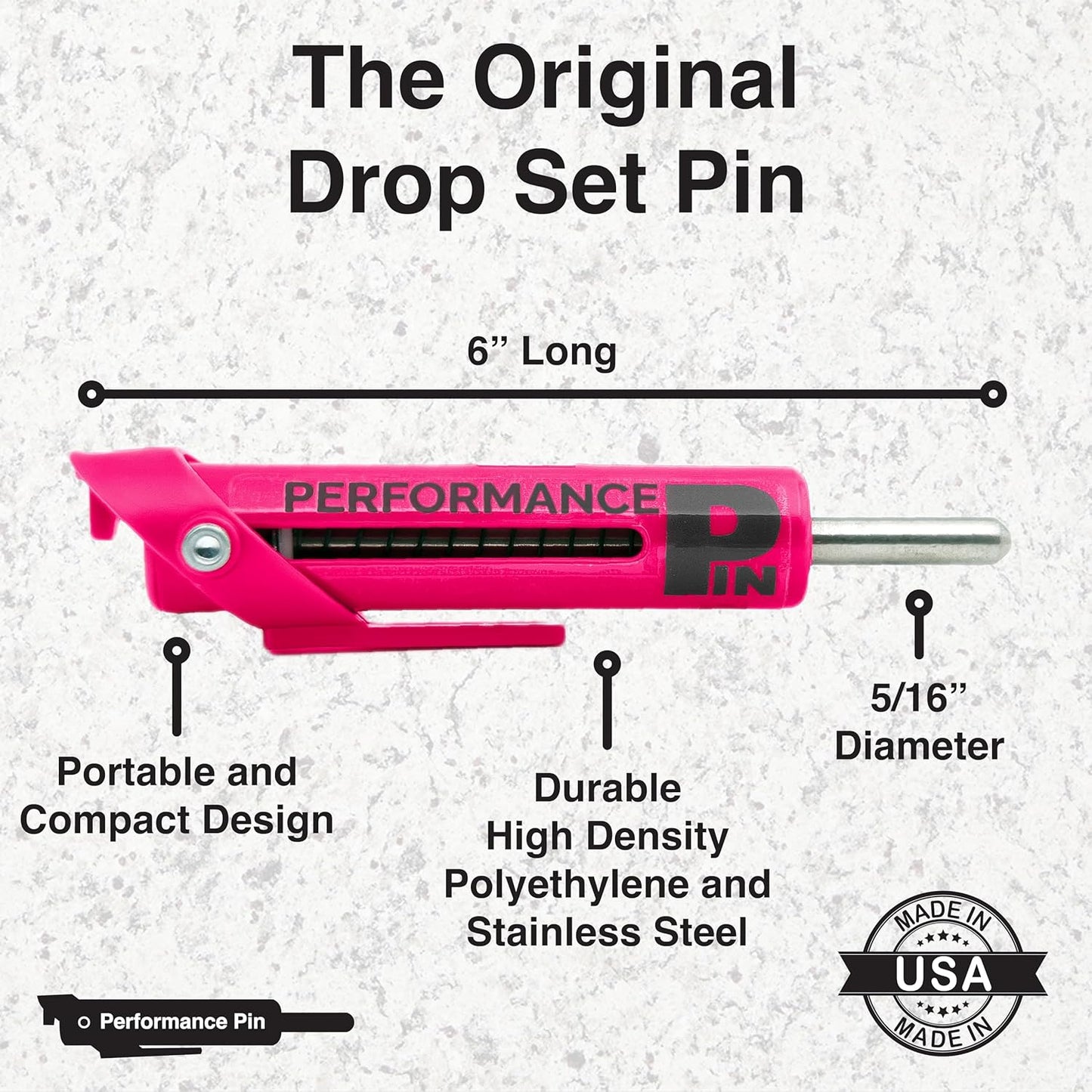The Original Drop Set Pins for Gym | One More Rep with Weight Stack Pins | Instant Transition to Lower Weights for More Reps | Proudly Made in America | 5/16" Pin