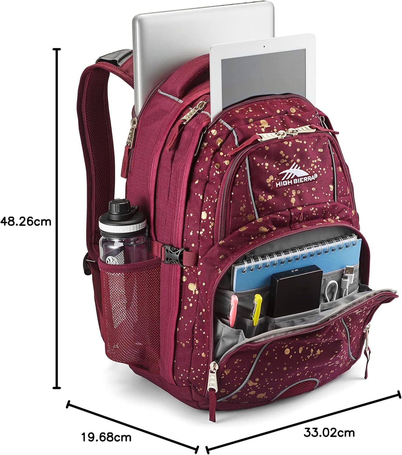 High Sierra Swerve Laptop Backpack, Crimson/Black, One Size