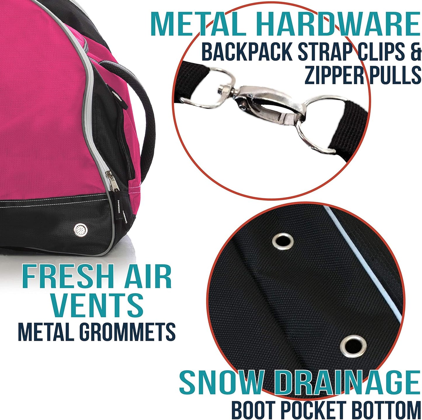 Athletico Ski Boot Bag – Skiing and Snowboarding Travel Luggage – Stores Gear Including Jacket, Helmet, Goggles, Gloves & Accessories – Venting and Grommets for Snow Drainage