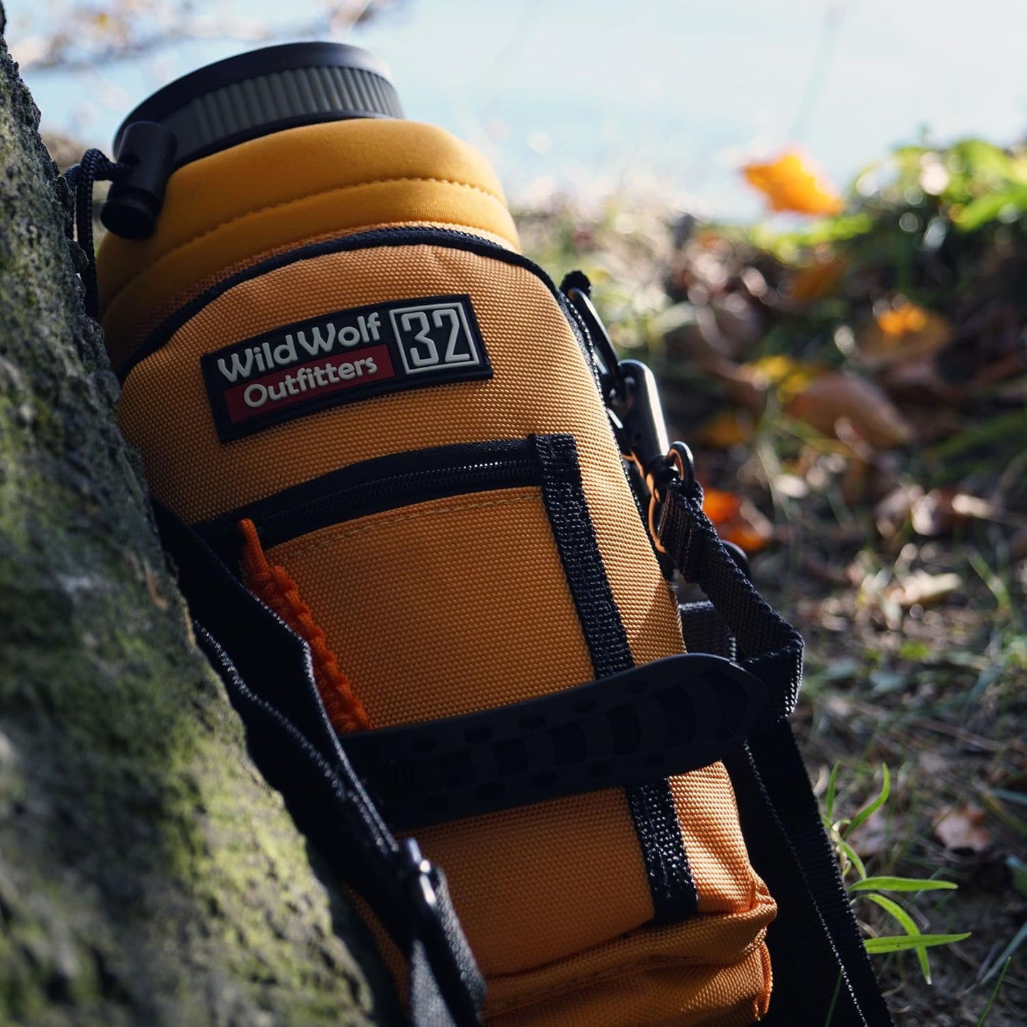 Wild Wolf Outfitters - #1 Best Water Bottle Holder for 32 oz Bottles - Carry, Protect and Insulate Your Flask with This Military Grade Carrier w/ 2 Pockets and an Adjustable Padded Shoulder Strap.