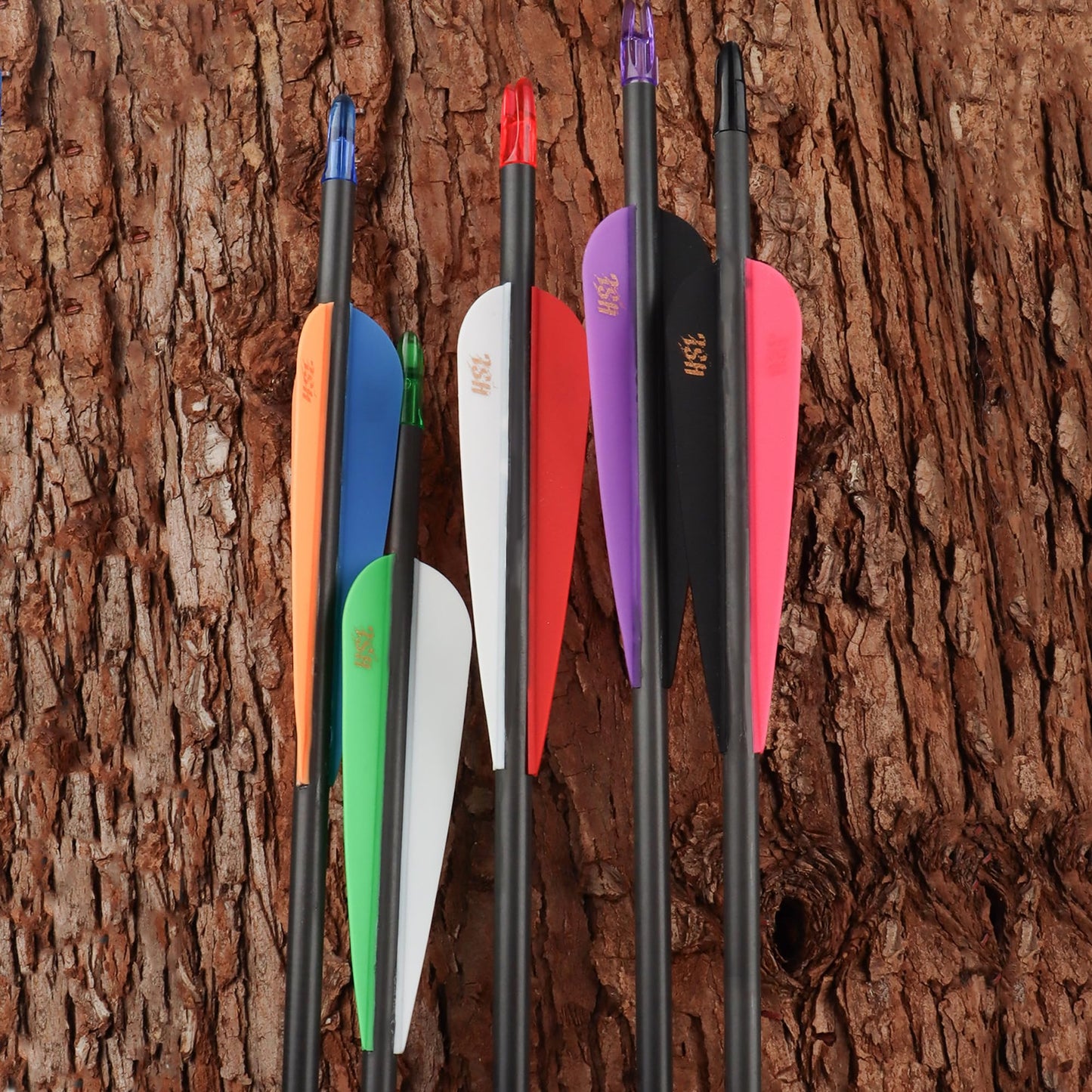 Hosolee 36 Pack Archery Fletches 4 Inch Arrows Vanes Plastic Fletching for DIY Shafts Hunting Targeting (White+Logo)