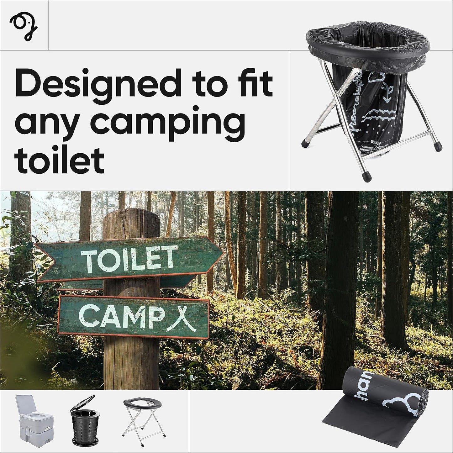 Green Elephant Portable Waste Bags – Camping Potty Liners, Biodegradable Sanitary Bags for 5 Gallon Bucket, Outdoor Use, 15 Count, 8 Gal (1 Pack)