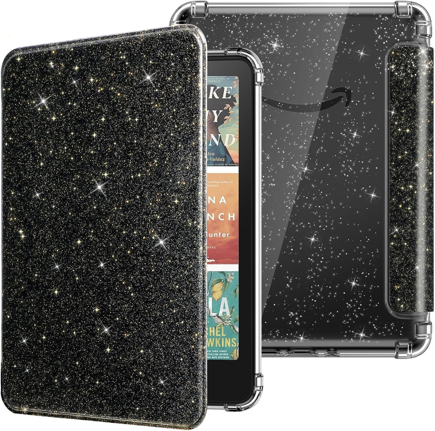 MoKo Case for All-New 7" Kindle Paperwhite 2024 12th Gen&Kindle Colorsoft Signature Edition 2024,Ultra Clear Soft Flexible Glitter TPU Back Cover Light Shell with Auto Wake/Sleep, Glitter Purple