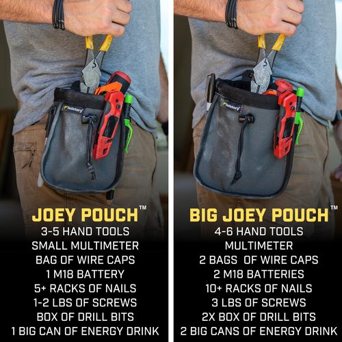 Big Joey Pouch | Clip-On Tool Belt Bag for Tools, Screws, and Nails - Great for an Electrician, HVAC Tech, Plumber, Carpenter, Contractor, Handy Man, and Any Tradesperson