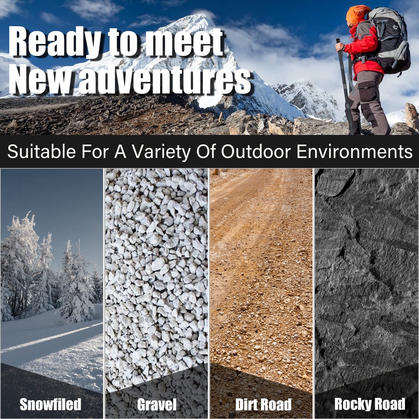 aiGear Premium Walking Hiking Stick and Anti Skid Rubber Tips