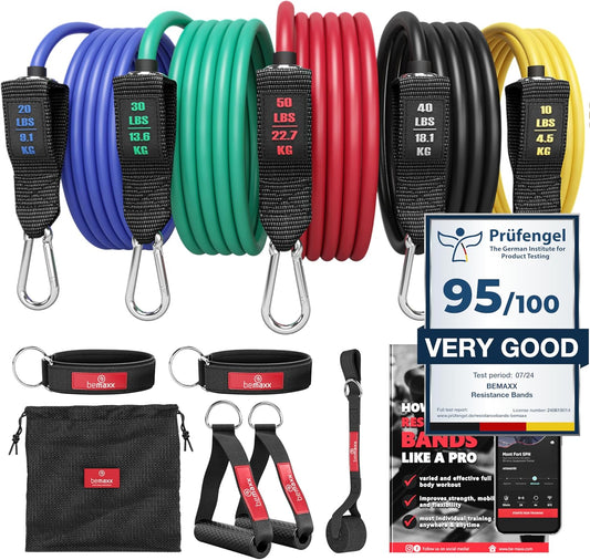 Premium Resistance Bands Set with Handles & Door Anchor - Full Body Workout for Men & Women