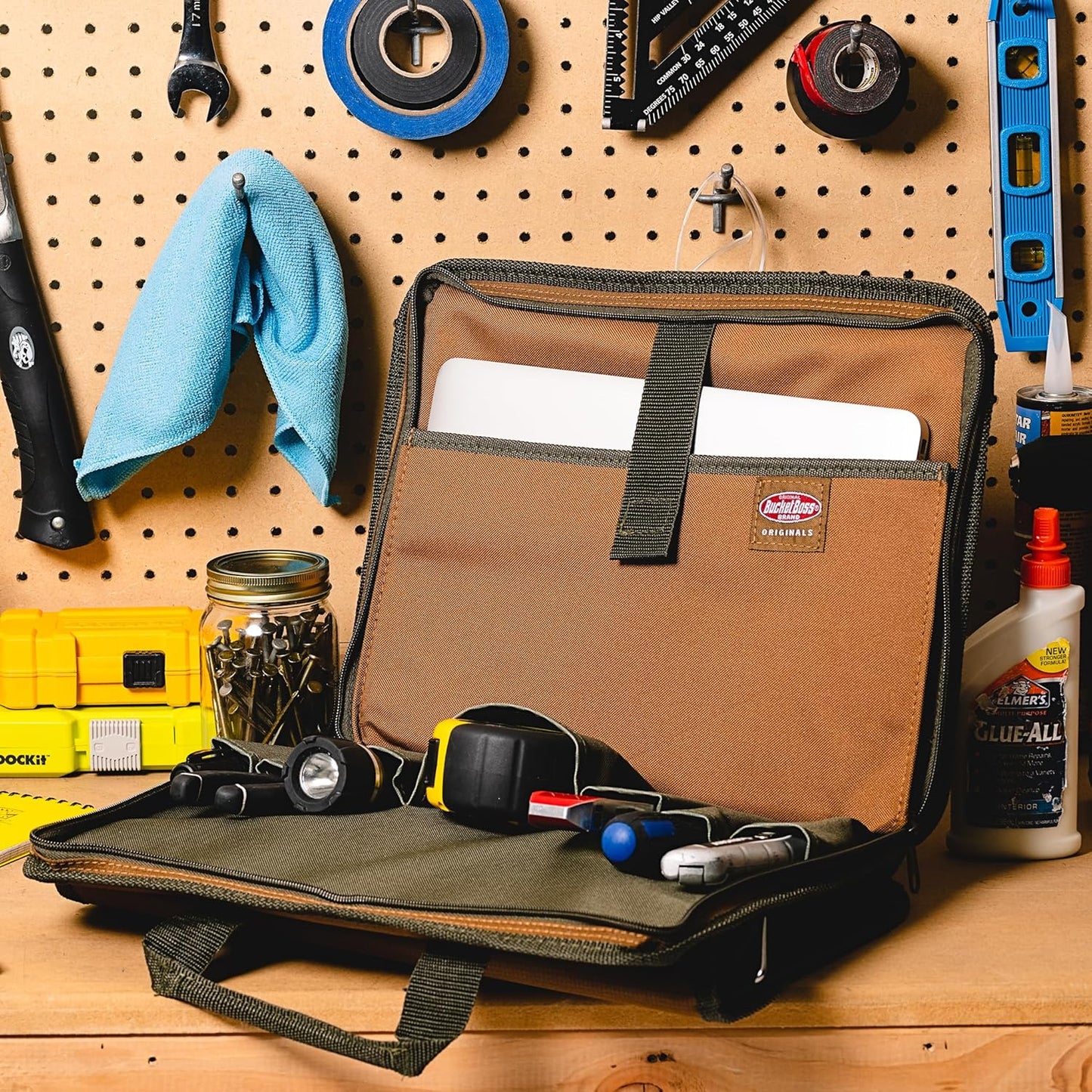 Bucket Boss Contractor's Briefcase in Brown, 62100, Brown|Brown and Green