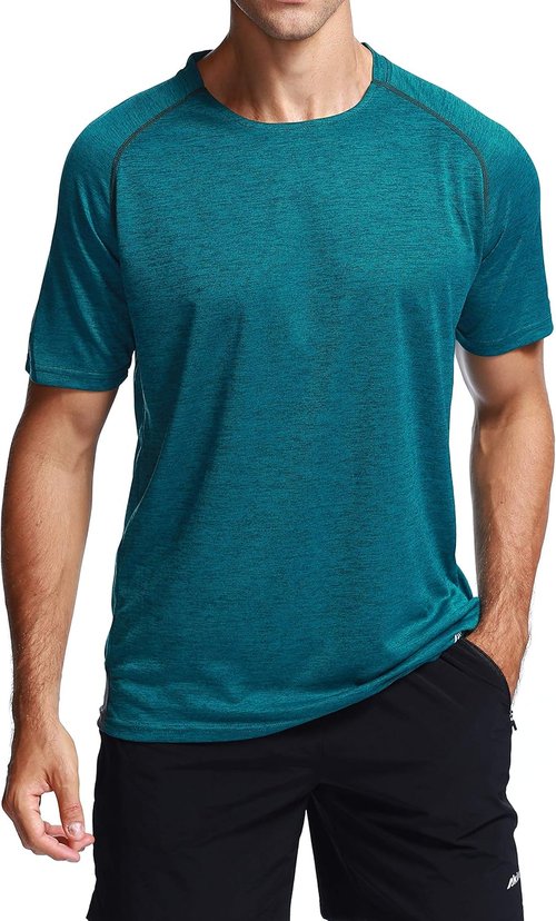 Mens Running Dry Fit T-Shirt Athletic Outdoor Short Sleeve Comfortable Sports Top