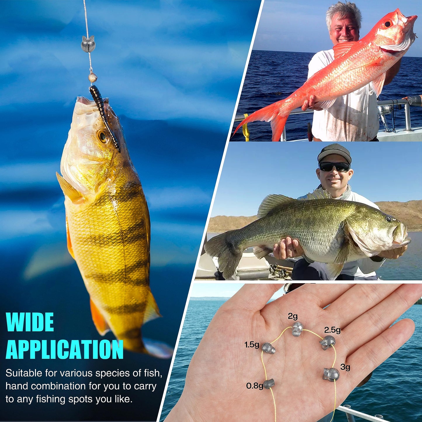 Fishing Weights 100pcs Lead Split Shot Fishing Sinkers Clip on Removable Fishing Line Weight Round Egg Sinker Bass Fishing Freshwater (3g-100pcs)