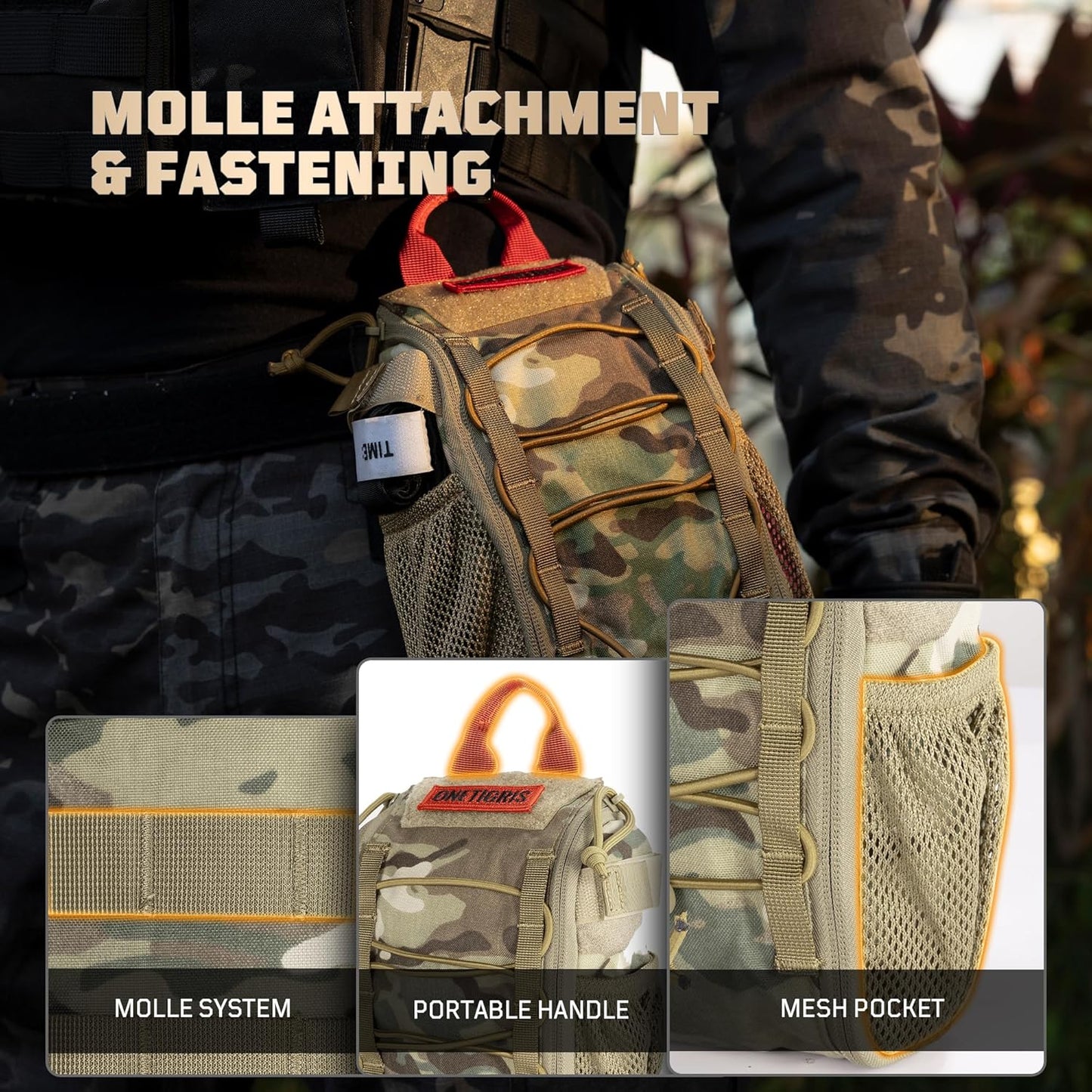OneTigris IFAK Pouch - Large IFAK Molle Pouch Empty First Aid Bags Only Medical Trauma Kit Bag EMT Pouch MED Waist Bag for Outdoor