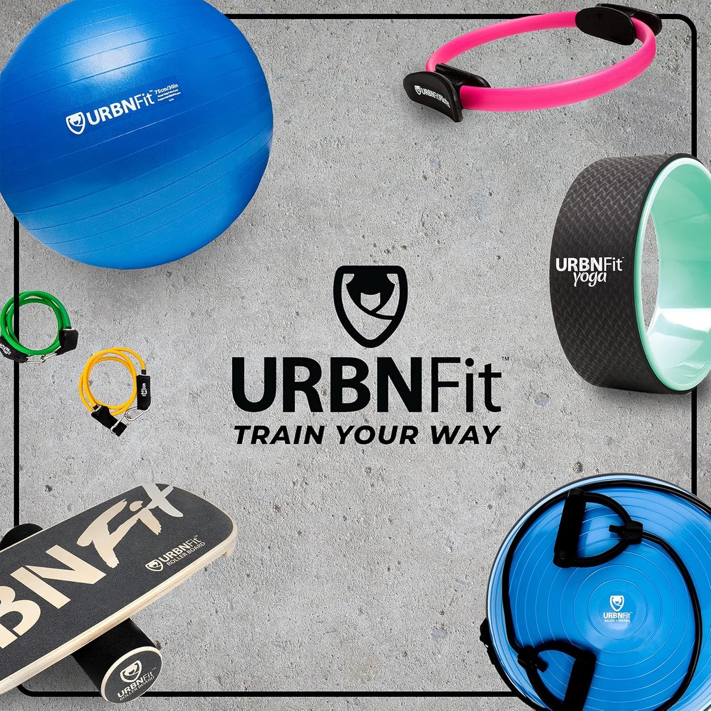 URBNFit Balance Board Trainer - Wooden Wobble Balancing Board for Core Stability, Strength Training & Flexibility - Wobble Board w/Workout Guide to Exercise at Desk or Home Gym