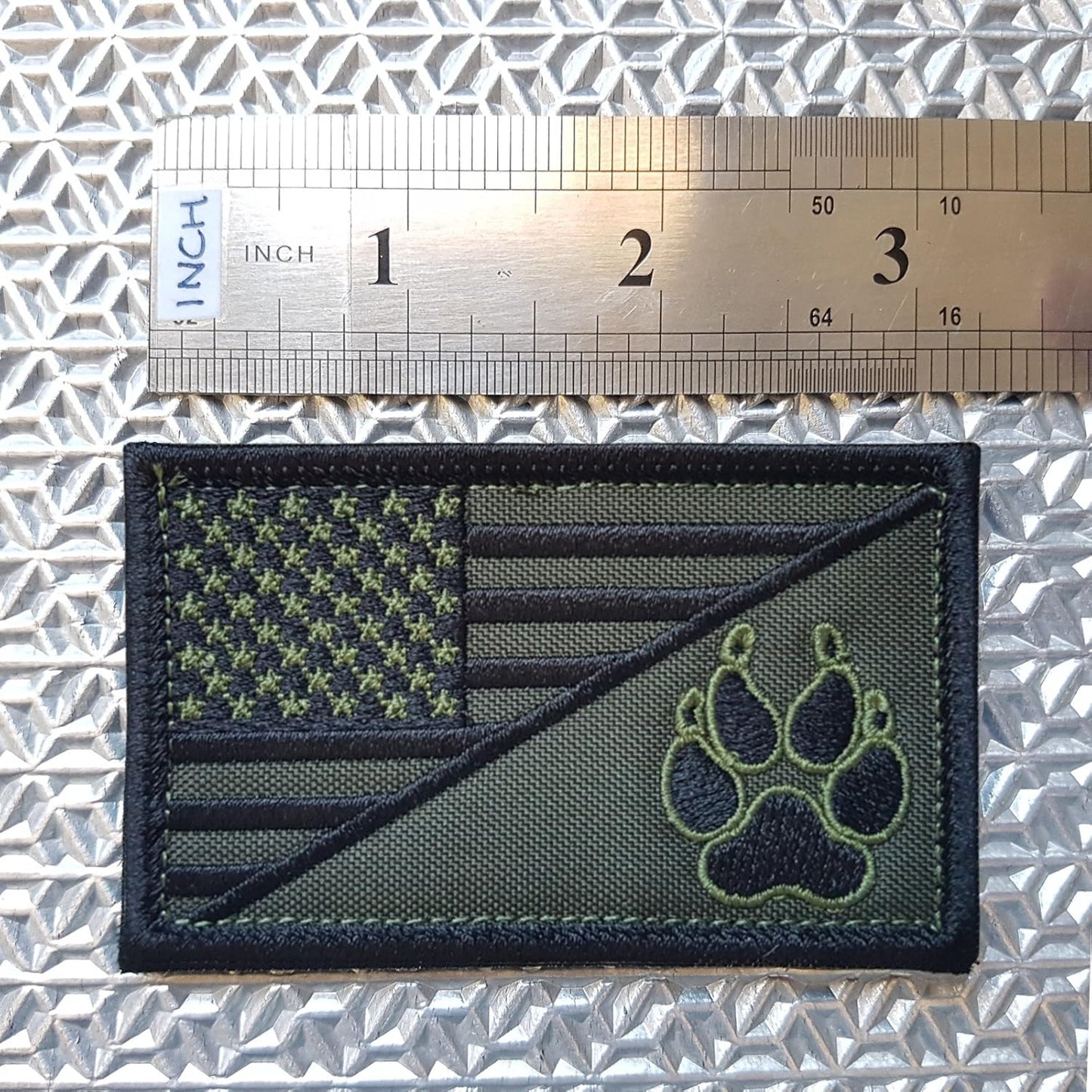 OD Green USA American Flag K-9 Dog Handler Morale Tactical Embroidery Hook Patch